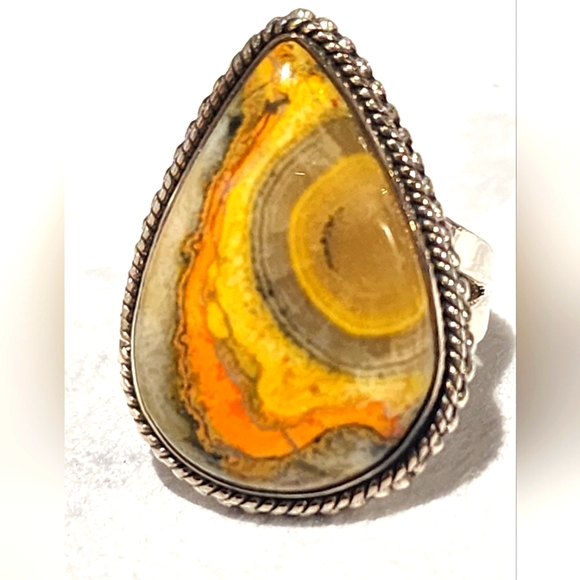 BumbleBee Sterling Silver Gemstone Ring Sz 9 NWOT - Picture 1 of 5